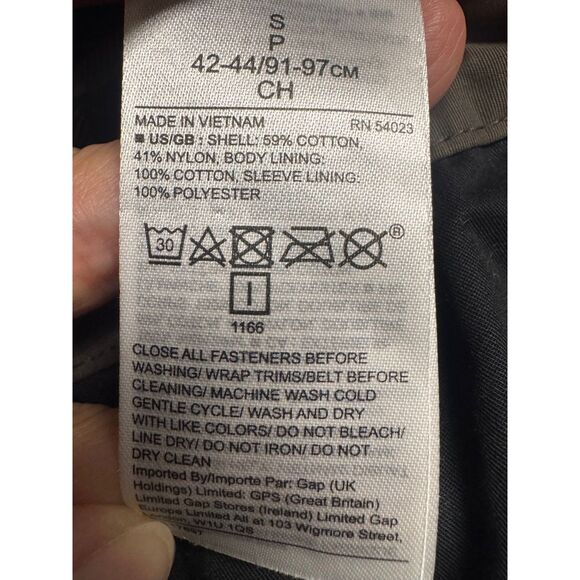 BANANA REPUBLIC Waxed Chore Coat Flannel Plaid Lining, Dark Truffle, Sz S - Picture 13 of 15